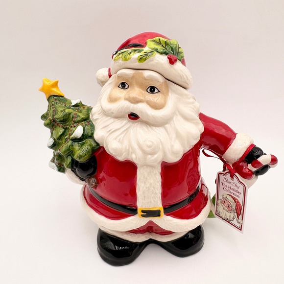 Blue Sky Other - Blue Sky The Holiday Collection Santa Claus Teapot Christmas Tree Candy Cane